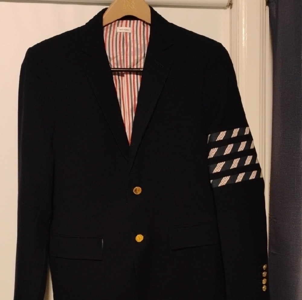 Thom Browne Size 3 Blazer With gold buttons